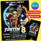 Naruto Ninja Birthday Invitation Digital Template
