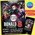 Demon Slayer Birthday Invitation Digital Template