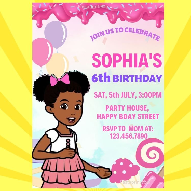 Gracie's Corner Birthday Invitation Digital Template