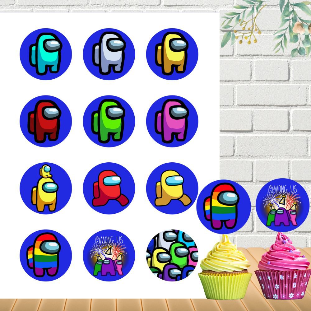 Among Us Cupcake Toppers Instant Download