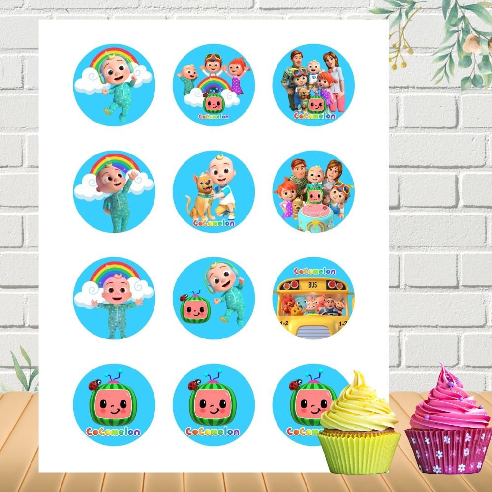 Cocomelon Cupcake Toppers 12pcs Instant Download