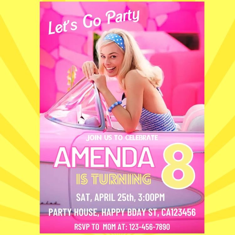 Barbie Birthday Invitation Template