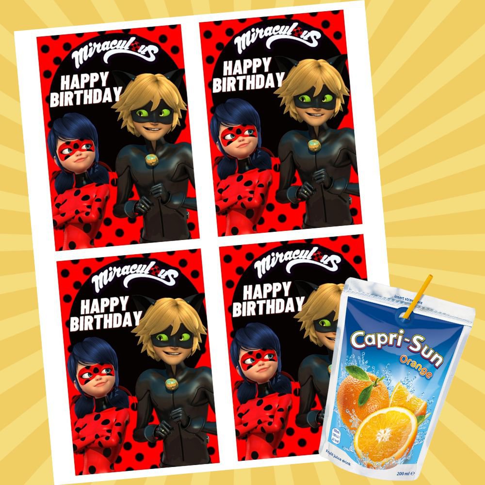 Miraculous Ladybug Capri Sun Labels Printable