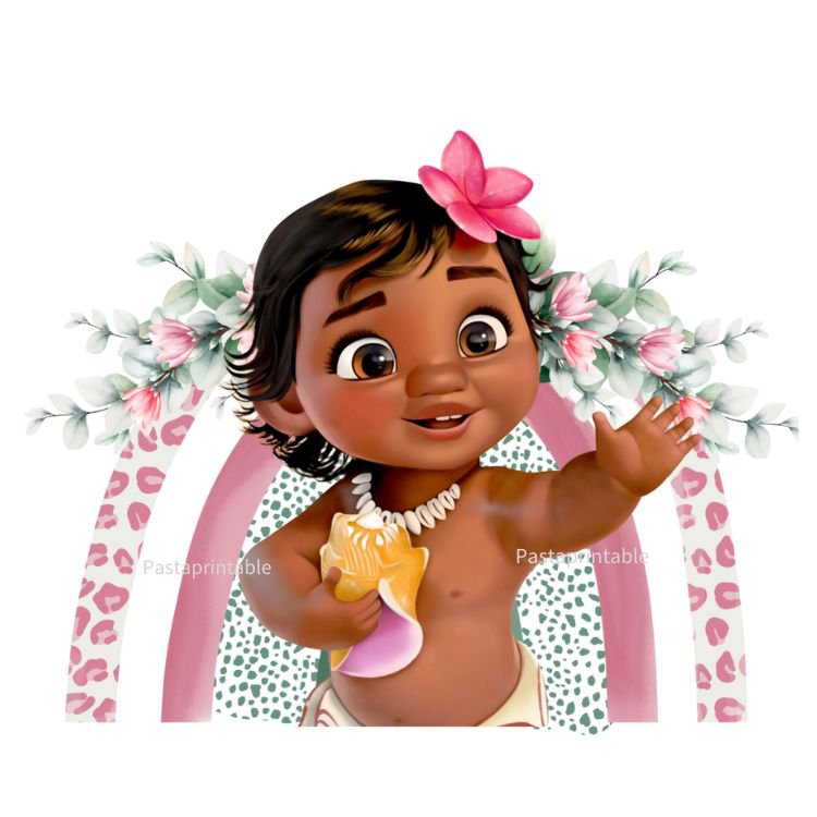 Moana Baby Rainbow Flower PNG Image Clipart