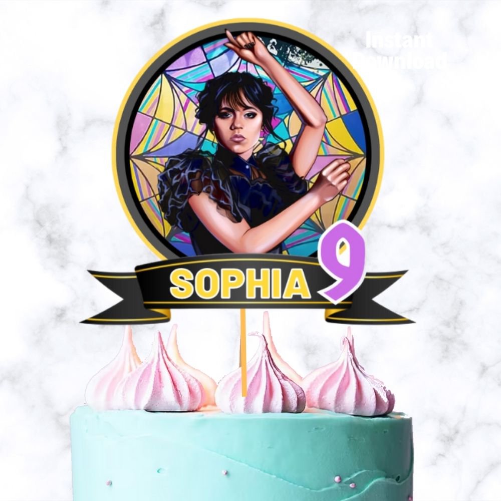 Wednesday Addams Dance Party Cake Topper
