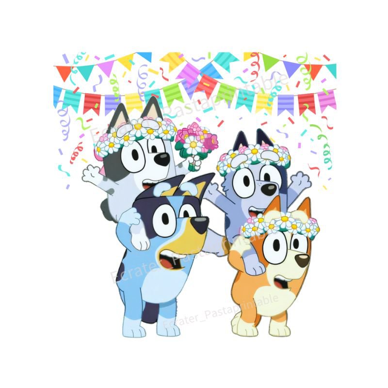 Bluey Bingo Muffin and Socks Party PNG Image