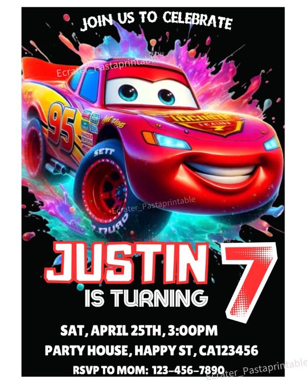 Disney Cars Birthday Invitation Template