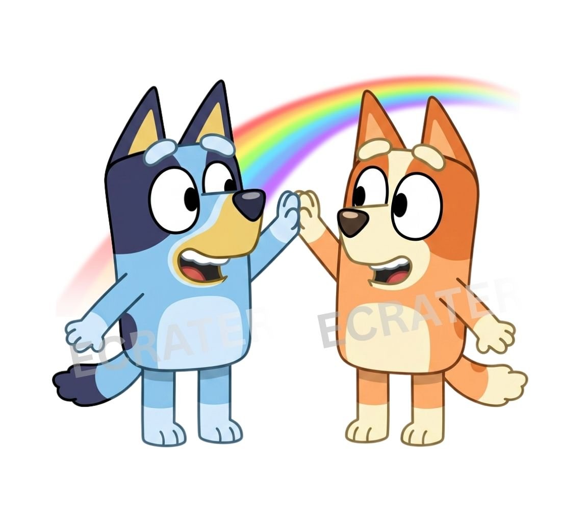 Bluey Bingo Rainbow PNG Image