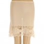 NEW 18" MINI LACE HALF SLIP SHEER NYLON SKIRT WHITE