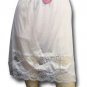 NEW 18" MINI LACE HALF SLIP SHEER NYLON SKIRT WHITE