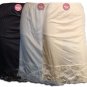 NEW 24" LONG HALF SLIP SHEER NYLON SKIRT BEIGE LARGE