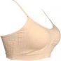PADDED BANDEAU BRALET CLEAR STRAP SPORTS TOP BRA BEIGE