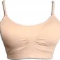 PADDED BANDEAU BRALET CLEAR STRAP SPORTS TOP BRA BEIGE