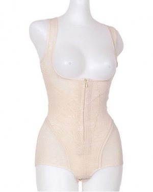 BRALESS CINCHER GIRDLE FULL BODY SUIT SHAPER BLACK L