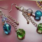 #CD209 = BLUE n GREEN Crystal Earrings