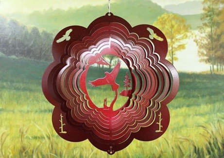 12" Eagle 3D Wind Spinner - Red Starlight
