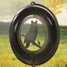 12" Owl Wind Spinner - Black Starlight