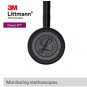 3M Littmann Classic III Monitoring Stethoscope, Black Edition Chest Piece, Black Tube, 27 Inch, 5803