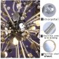 GDNS 12 Pcs Lights Chandeliers Firework LED Light Stainless Steel Crystal Pendant Lighting Ceiling