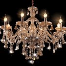 Cognac 8 Lights Modern Luxurious K9 Crystal ChandelierCandle Pendant Lamp