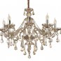 Cognac 8 Lights Modern Luxurious K9 Crystal ChandelierCandle Pendant Lamp
