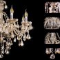 Cognac 8 Lights Modern Luxurious K9 Crystal ChandelierCandle Pendant Lamp