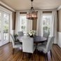 Anmytek Round Wooden Chandelier with Clear Glass Shade Rope and Metal Pendant Five Decorative