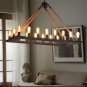 RUXUE Vintage Barn Rope Rectangle Ceiling Light Industrial Pendant Light Fixtures E26 Bulb Sockets