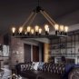 RUXUE Vintage Barn Rope Rectangle Ceiling Light Industrial Pendant Light Fixtures E26 Bulb Sockets
