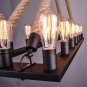RUXUE Vintage Barn Rope Rectangle Ceiling Light Industrial Pendant Light Fixtures E26 Bulb Sockets