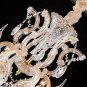 Large Crystal Chandelier with 6 Pcs E12 Lights K9 Crystal Chandelier Candle Gold Frame Pendant Light