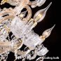 Large Crystal Chandelier with 6 Pcs E12 Lights K9 Crystal Chandelier Candle Gold Frame Pendant Light
