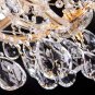 Large Crystal Chandelier with 6 Pcs E12 Lights K9 Crystal Chandelier Candle Gold Frame Pendant Light