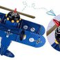 Deco Pendant Light Cartoon Biplane 8 Lights Chandelier Navy Blue Metal LED Light for Amusement Park