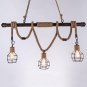 Multi-Light Rope Pendant Lights Chandelier Celling Lamp Hanging Light with Cage Guard Dark Bronze