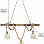 Multi-Light Rope Pendant Lights Chandelier Celling Lamp Hanging Light with Cage Guard Dark Bronze