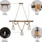 Multi-Light Rope Pendant Lights Chandelier Celling Lamp Hanging Light with Cage Guard Dark Bronze