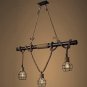 Multi-Light Rope Pendant Lights Chandelier Celling Lamp Hanging Light with Cage Guard Dark Bronze
