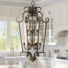 Bronze Foyer Pendant Chandelier 17" Wide French Country Open Scroll Candelabra 9-Light Fixture