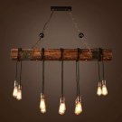 Rustic Industrial 10 Edison Bulb Chandelier Farmhouse Wood Island Industrial Suspension Light