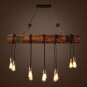 Rustic Industrial 10 Edison Bulb Chandelier Farmhouse Wood Island Industrial Suspension Light