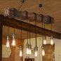 Rustic Industrial 10 Edison Bulb Chandelier Farmhouse Wood Island Industrial Suspension Light