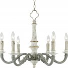 Wood Chandelier 6-Light Farmhouse Wooden Candle Chandeliers Hanging Light Fixtures Ceiling Pendant