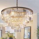 MEELIGHTING Nickel Modern Crystal Chandelier Lights Pendant Ceiling Light Vintage  Chandeliers