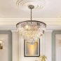 MEELIGHTING Nickel Modern Crystal Chandelier Lights Pendant Ceiling Light Vintage Chandeliers