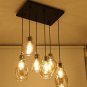 Vintage Kitchen Chandelier Pendant Lighting Fixture with 6-Light, Antique Black Finish Ceiling Light