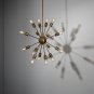 Brass Sputnik Chandelier 16 Light - Mid-Century Ceiling Fixture Modern Starburst Style Dimmable