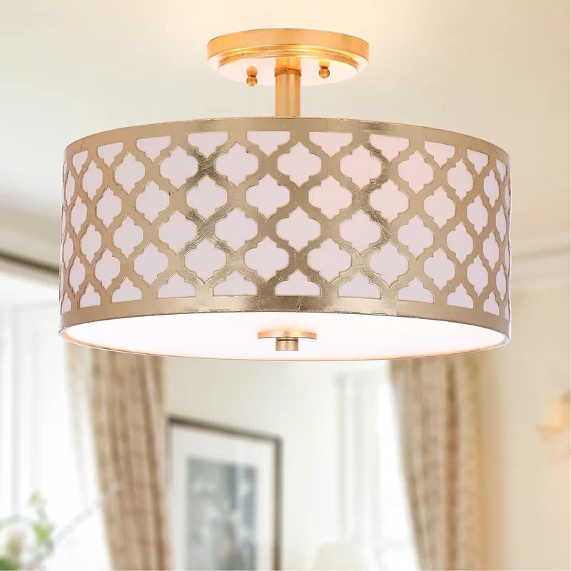 Maynard 3 - Light 15" Unique/Statement Drum Semi Flush Mount