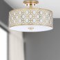 Gold Bindy 3 - Light 15.5" Shaded Drum Semi Flush Mount