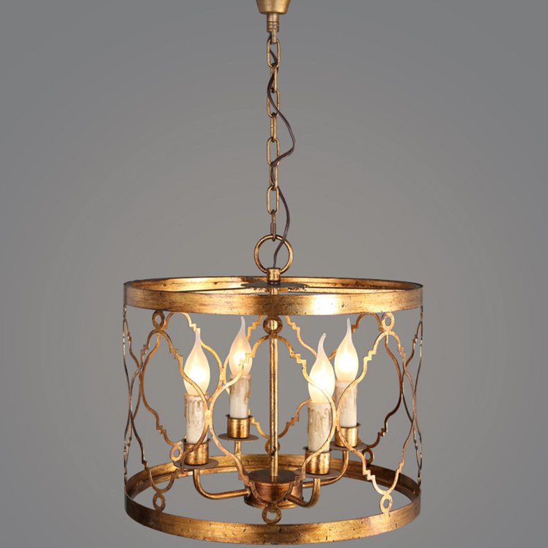 Denise 4 - Light Lantern Drum Pendant New Golden Design
